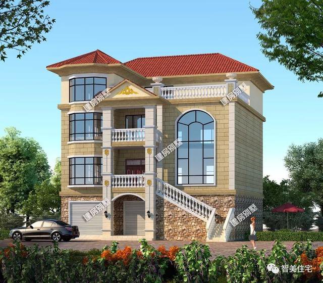 2棟帶架空層的自建房三層（四層）設計方案圖，看起來很高端