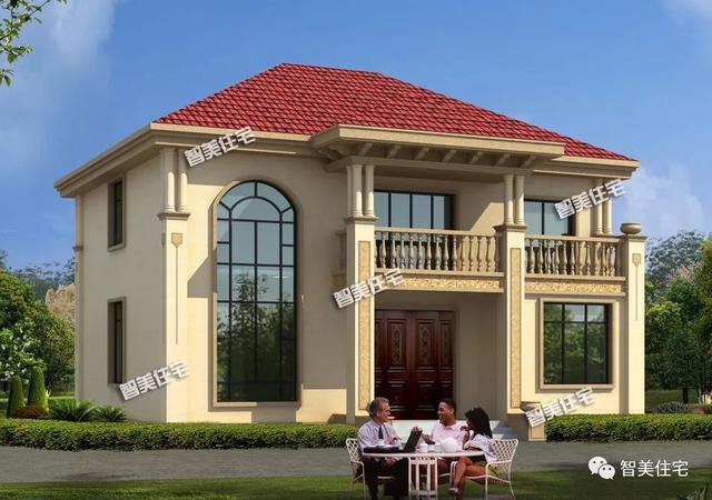 寬12米的兩棟農(nóng)村自建房設(shè)計(jì)圖，客廳挑空配大窗，堪比豪宅