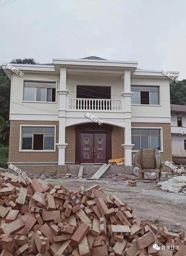 占地120平簡約普通二層自建房子設計圖，30萬內，完工圖更漂亮