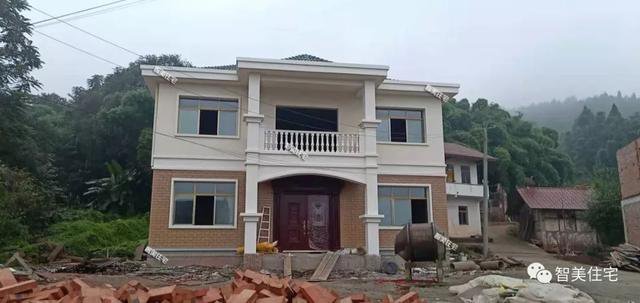 占地120平簡約普通二層自建房子設計圖，30萬內，完工圖更漂亮