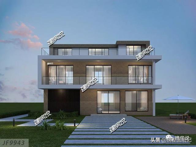 占地100平的超現代風平頂別墅戶型方案圖，時尚不過時