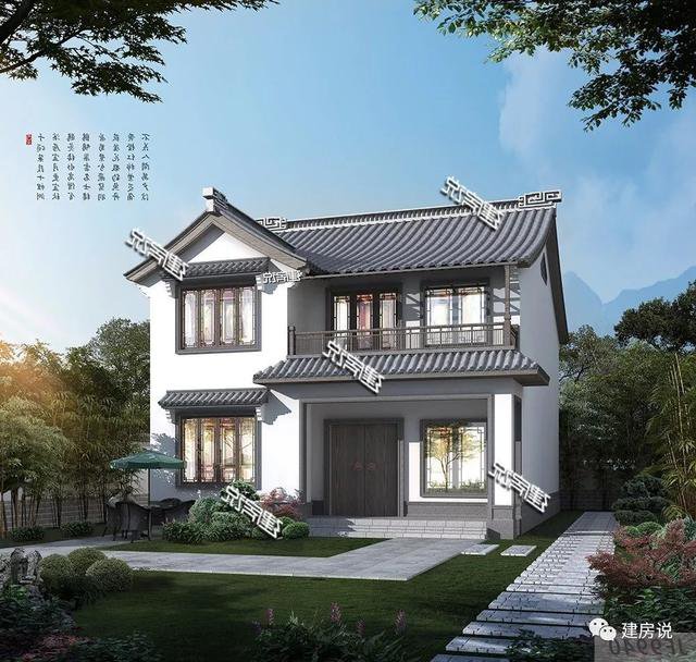 36萬建中式徽派二層小別墅，春賞花夏乘涼，秋賞月冬掃雪