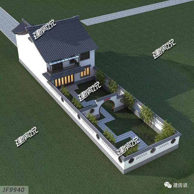 36萬建中式徽派二層小別墅，春賞花夏乘涼，秋賞月冬掃雪