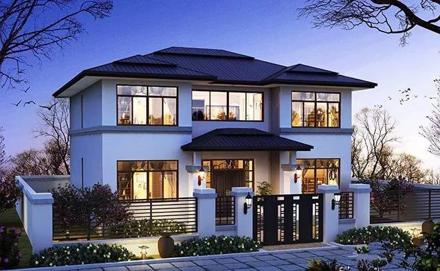 現代二層新農村住宅復式設計方案圖，戶型簡單、實用