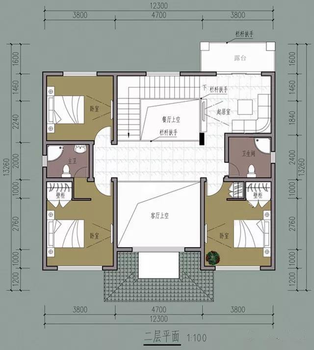 現代二層新農村住宅復式設計方案圖，戶型簡單、實用