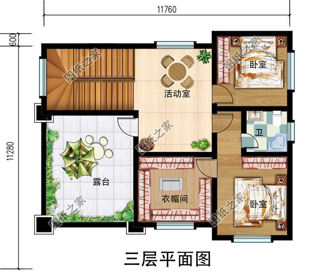3層20萬農村自建房設計圖,占地110平米
