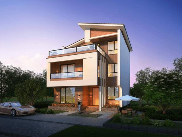 10乘10米左右現代風三層自建房戶型設計方案圖，年輕人肯定喜歡