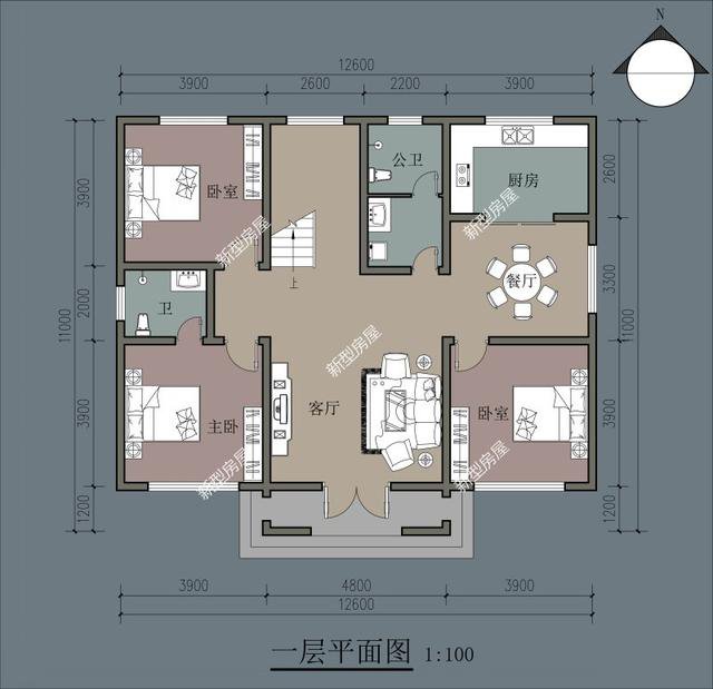 6套二層小洋樓設計戶型圖及外觀效果圖，都是新款設計出圖