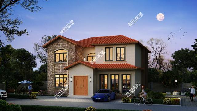 6套二層小洋樓設計戶型圖及外觀效果圖，都是新款設計出圖