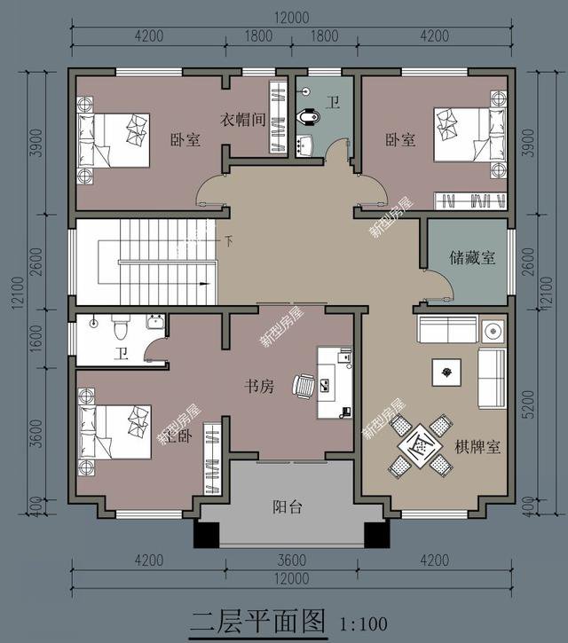6套二層小洋樓設計戶型圖及外觀效果圖，都是新款設計出圖