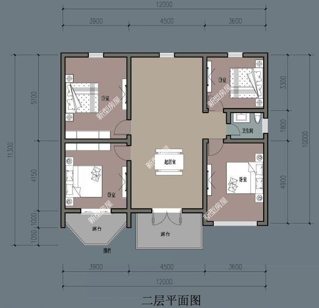 6套二層小洋樓設計戶型圖及外觀效果圖，都是新款設計出圖