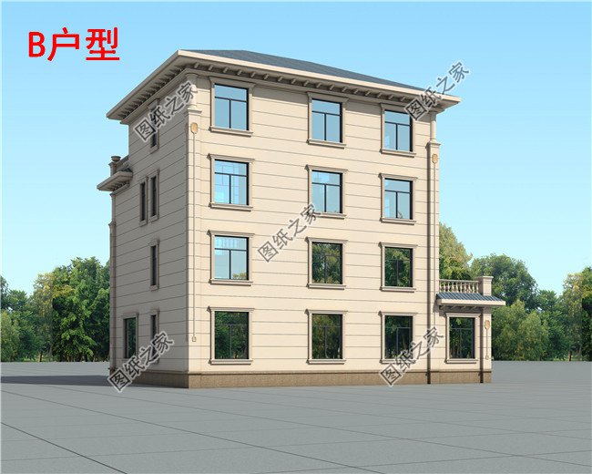 四層簡單新農村房屋設計圖紙，造價低，適合農村自建