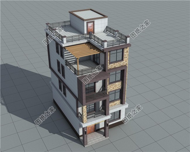 新農村三層半別墅設計圖紙及效果圖，帶健身房