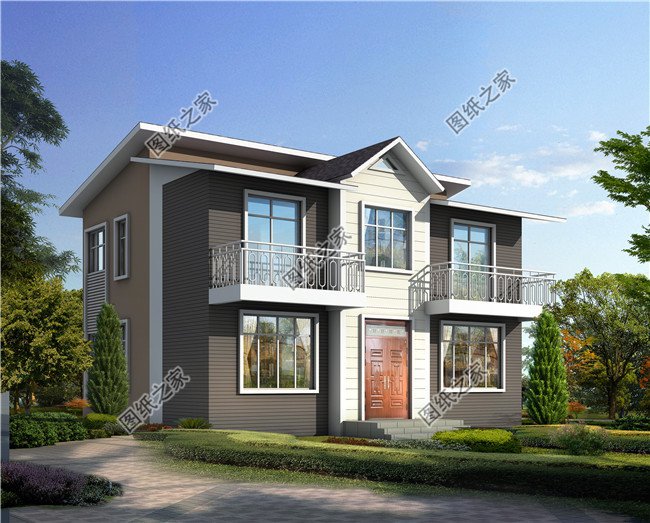 115平方米新農村帶閣樓二層小別墅設計圖紙帶外觀圖