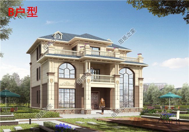 新農村私人別墅建筑設計施工圖，全套別墅設計圖紙