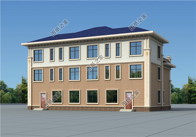 250平方米農村豪華歐式三層兄弟雙拼別墅設計圖