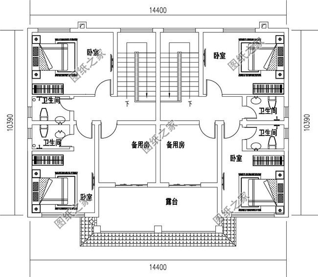 150平方米江西三層雙拼小別墅施工設計圖紙