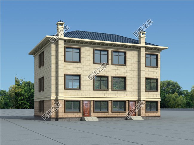 150平方米江西三層雙拼小別墅施工設計圖紙