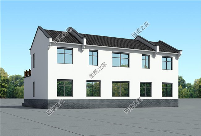 私人二層中式四合院別墅建筑設(shè)計(jì)圖