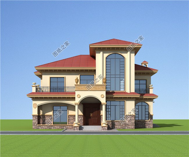 140平方米兩層房設(shè)計建筑施工圖紙帶外觀圖