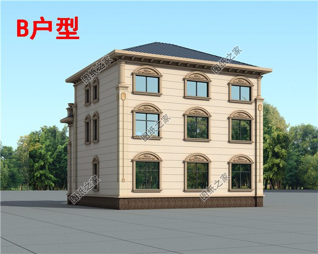 新農(nóng)村三層豪華歐式別墅高端復(fù)式三層自建房設(shè)計(jì)圖紙及效果圖