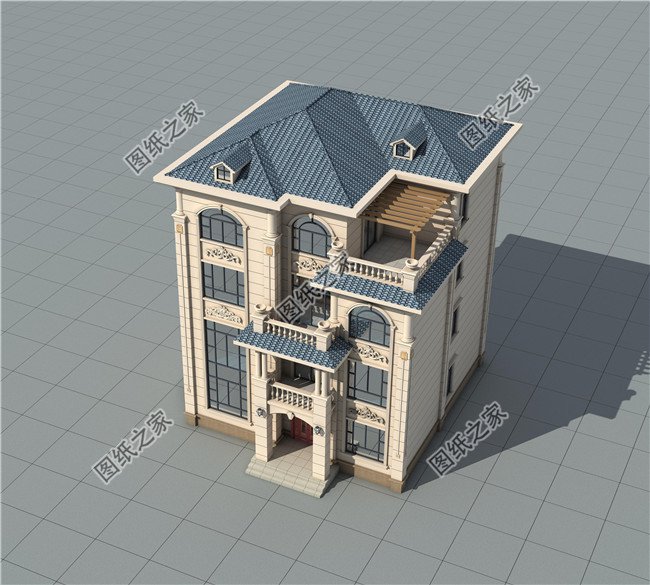 農(nóng)村簡(jiǎn)單四層房屋設(shè)計(jì)圖，帶效果圖