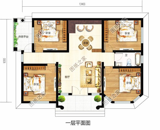 6款農(nóng)村蓋一層平房的設計圖，10萬元就能建起來