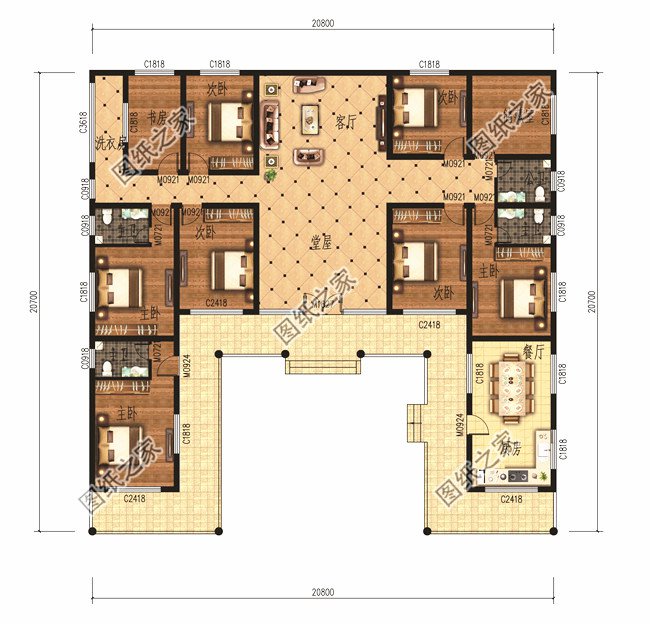 6款農(nóng)村蓋一層平房的設計圖，10萬元就能建起來