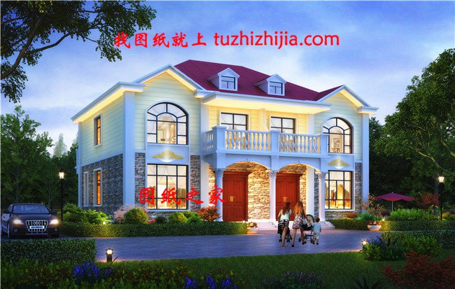 雙拼農村小別墅設計圖，適合有兩個兄弟的家庭自建