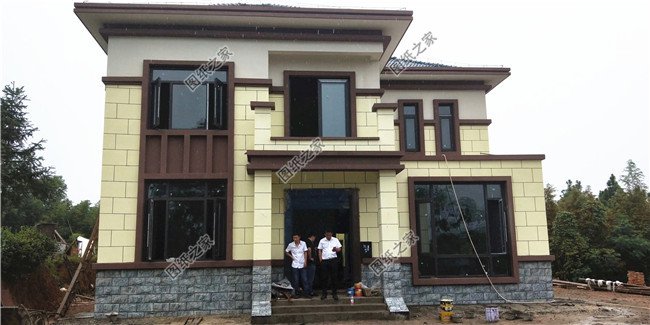 新中式120平米農村20萬元二層小樓圖,外觀柔和而雅致