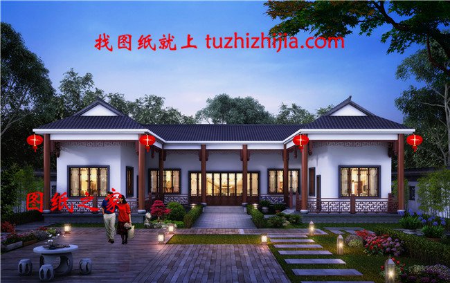 適合農村自建的現代一層三合院圖，秒殺一切洋樓別墅！