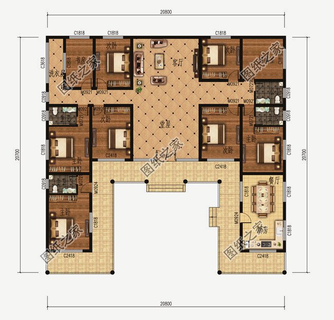 適合農村自建的現代一層三合院圖，秒殺一切洋樓別墅！