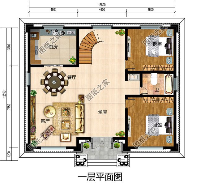 農(nóng)村三間四層樓房設(shè)計(jì)圖，農(nóng)村輕奢型四層別墅
