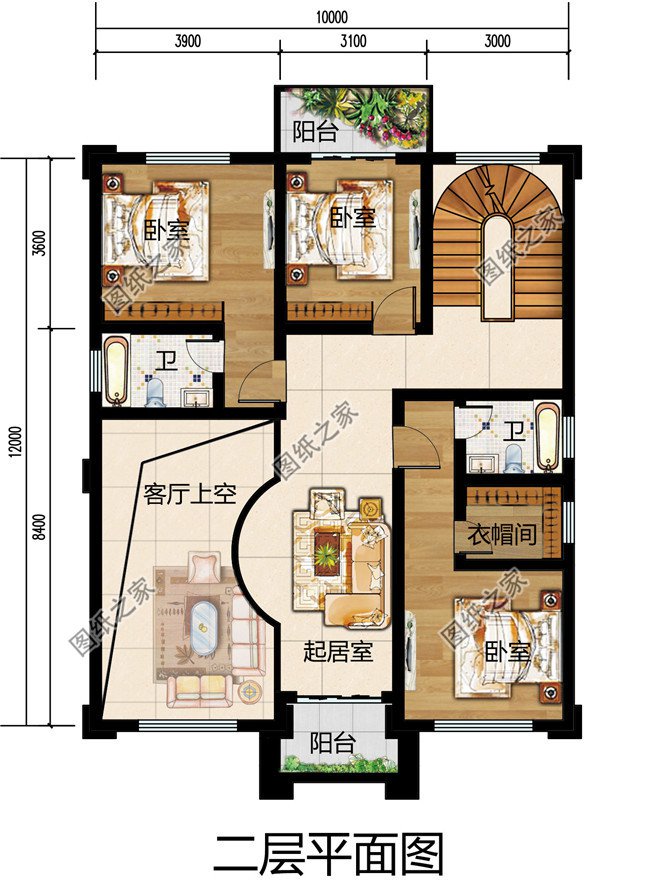 10米&times;12米30萬以內農村建房三層豪華歐式別墅圖，處處顯品味