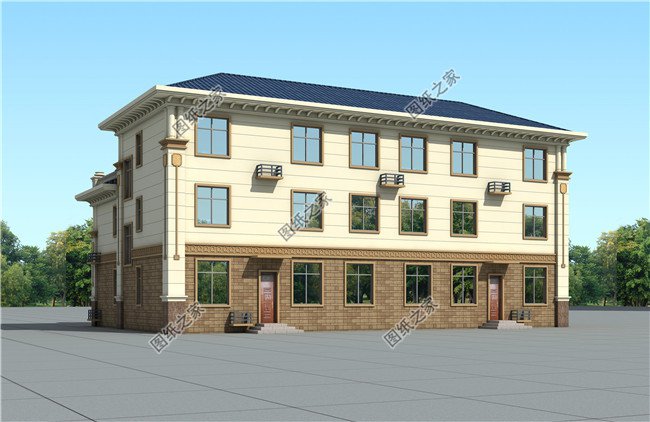 350平方米新農村雙拼帶閣樓別墅施工設計圖紙及效果圖