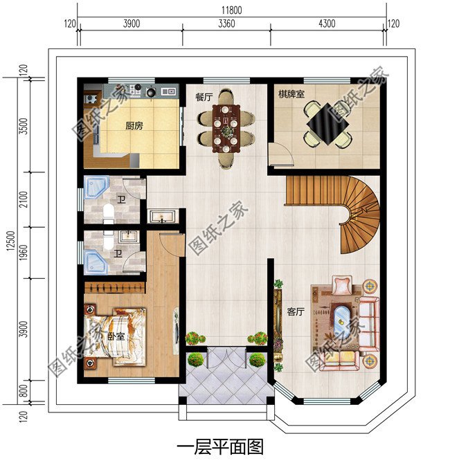 經典20萬左右二層別墅設計圖紙，造型頗具設計感的小別墅
