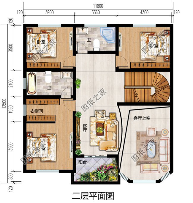 經典20萬左右二層別墅設計圖紙，造型頗具設計感的小別墅