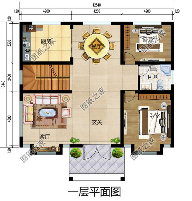 兩層樓房設計圖，兩層新農村樓房圖紙，外觀典雅古樸