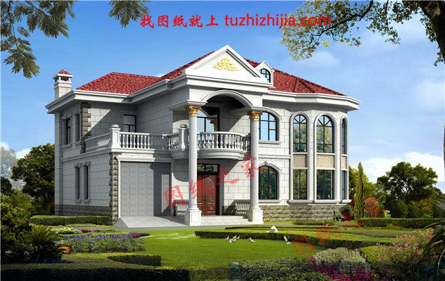 3款四間二層農村房屋設計圖，附彩色平面戶型圖