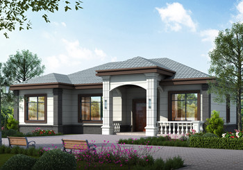 新中式一層別墅設計圖紙，農村自建平房戶型方案圖