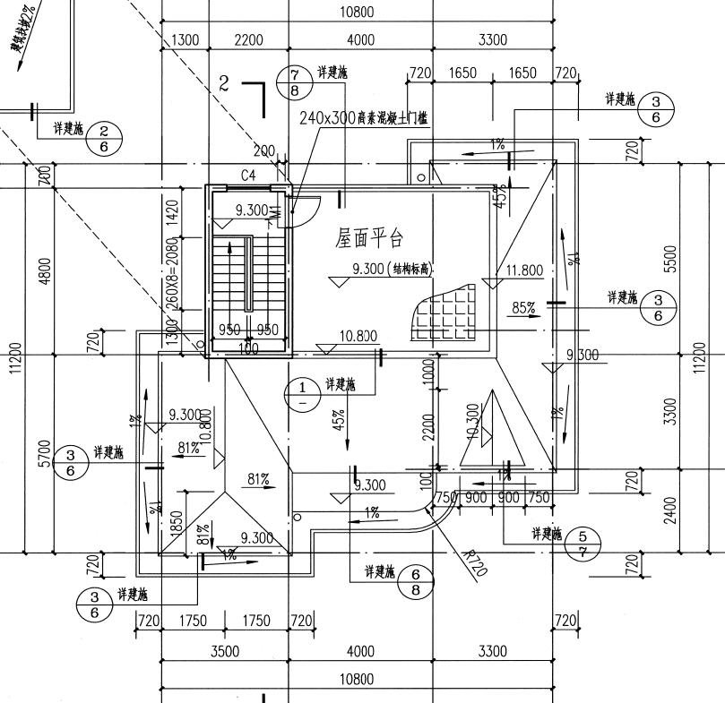 120平三層三間別墅房屋設計圖，外觀簡單、大氣