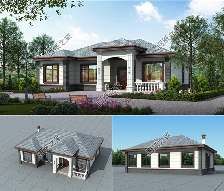 占地180平方米一層平房設計圖