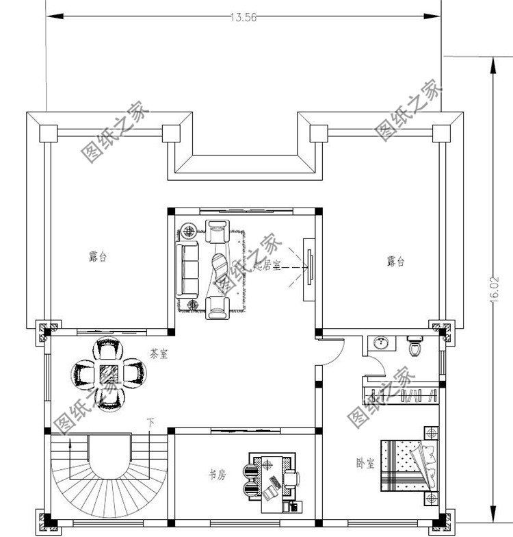 四層新農村復試別墅四層戶型圖