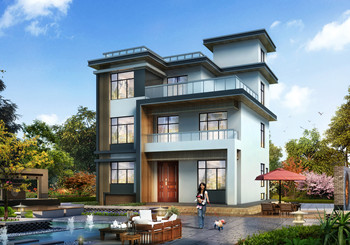 占地130平三層現(xiàn)代別墅設(shè)計圖方案，帶電梯和地下室設(shè)計