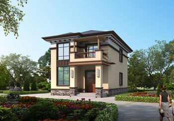 占地90平新中式經(jīng)濟二層小別墅自建房設(shè)計圖，僅15萬