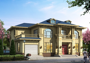 農(nóng)村帶車庫(kù)兩層歐式農(nóng)村別墅設(shè)計(jì)圖紙，占地220平方米左右