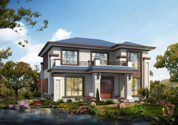 新中式二層農村小樓房設計圖,戶型圖方正,外觀大氣