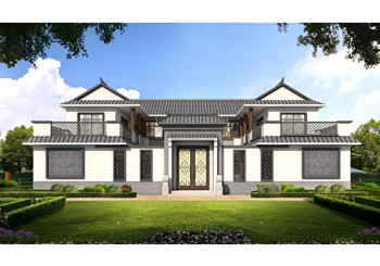 新農村中式二層四合院設計戶型圖及全套圖片，21米×20米