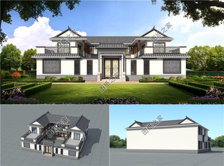 新農村中式二層四合院