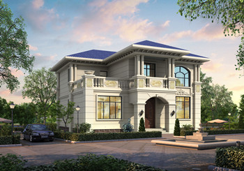 面寬12米農村二層歐式實用經濟小別墅圖，造價28萬左右